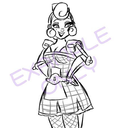 Half Body Sketch Half Body Sketch of Dinah
