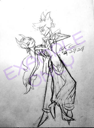 Full Body Sketch (+1 character) Full Body sketch of SWAPPED Alastor & SWAPPED Diana