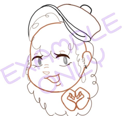 Line art of a Rusty Emoji