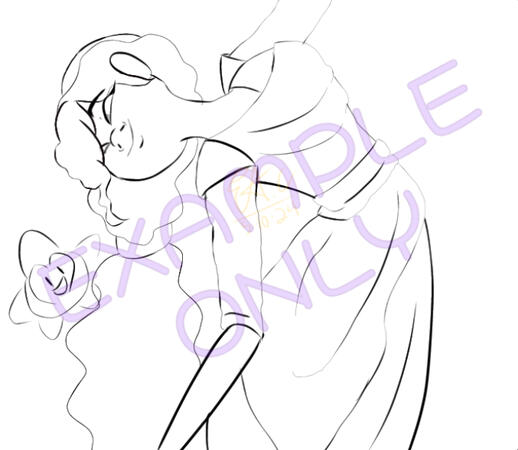 Line Art Half Body Line Art Half Body of Asha ft. Star